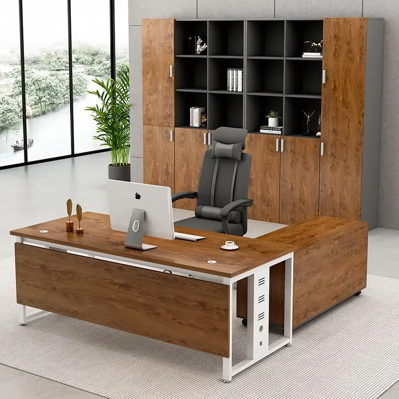Boss desk  chair combination modern simple office furniture large shift  manager long computer