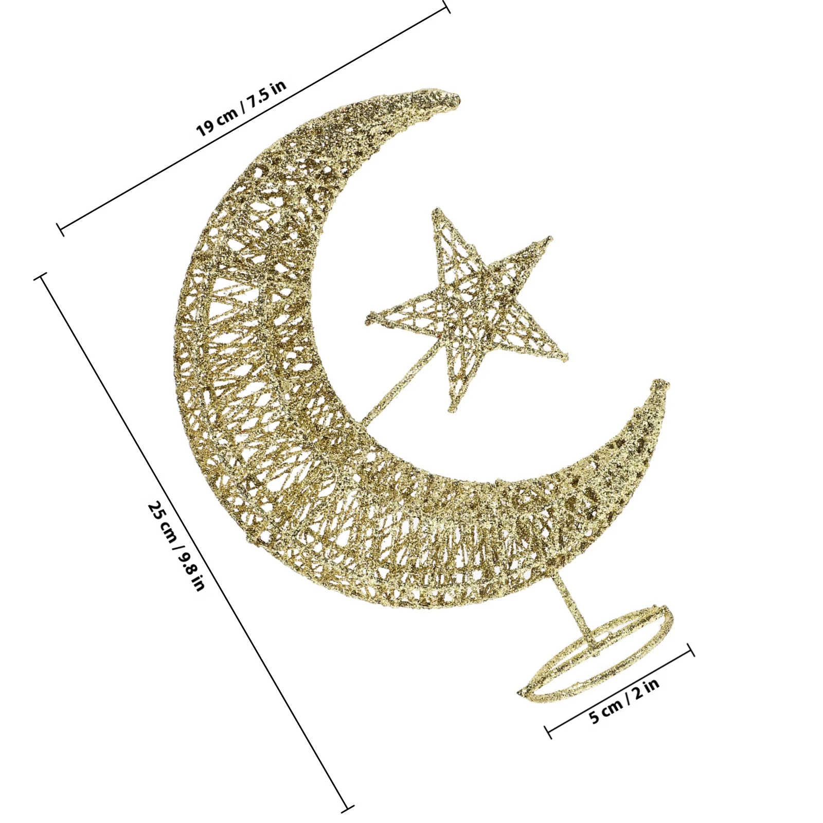 زخرفة في الهواء الطلق زينة عيد الميلاد الحديد القمر نجوم شجرة توبر الذهب الزينة