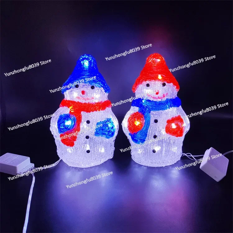 

Christmas snowman lamp acrylic luminous Epoxy snowman Christmas supplies decorative window ornaments