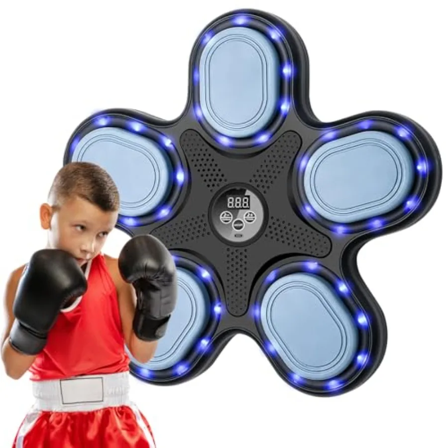 

LED Electronic Wall Mounted Smart Music Boxing Machine for Adults Home Indoor Workout Training with Premium Boxing Gloves