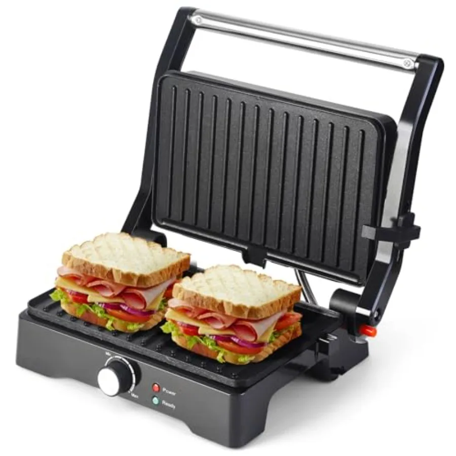 

Large Electric 3in1 Panini Press Grill Sandwich Maker with 180Degree Open Design for Indoor Grilling Ideal for Cooking Steaks B