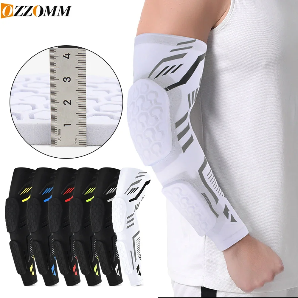 1Piece Added Arm Sleeves Crashproof Elbow Forearm Pads Compression Protection Support for Basketball Volleyball Women Men Sports