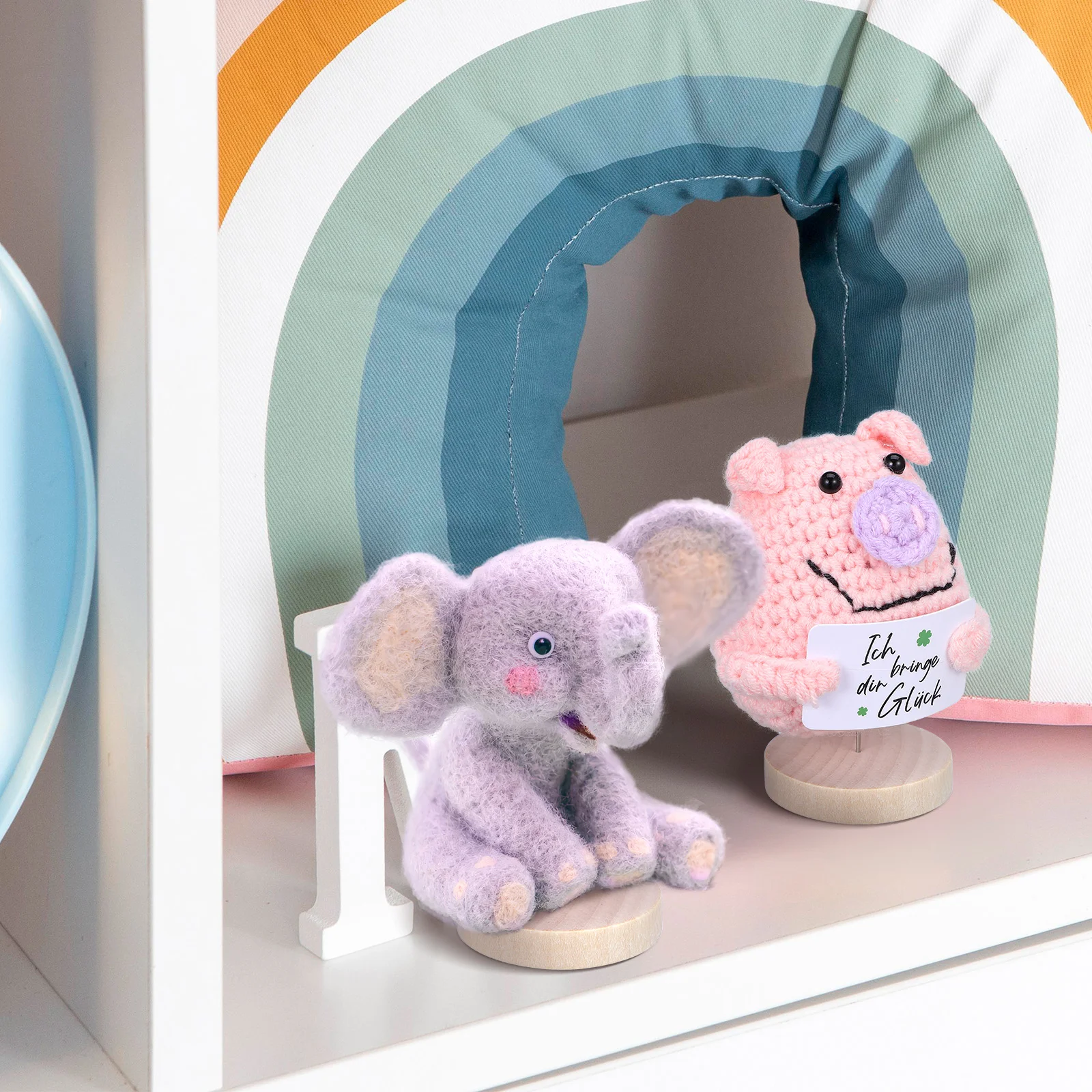 6 Set Furniture Fun with Wooden Base Child Girl Toys Girls Metal Felt Stand