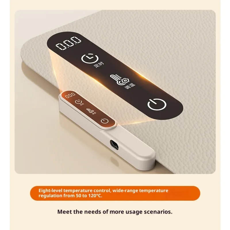جهاز تسخين الطعام الكهربائي المحمول، لوحة دافئة جديدة من السيليكون قابلة للطي للتحكم في درجة الحرارة مع 3 إعدادات للحرارة، تسخين سريع للسطح الكامل