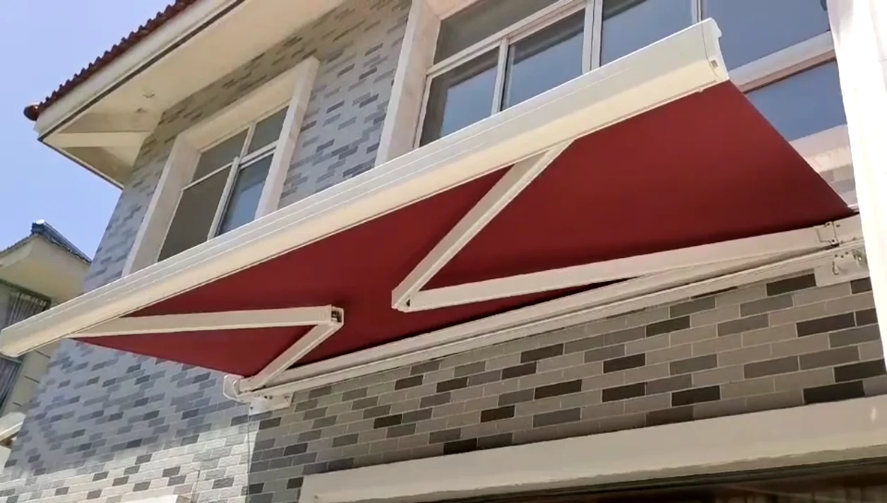 Heavy Duty Aluminum Frame Electric Acrylic Remote Control Retractable Awning with LED Big Size