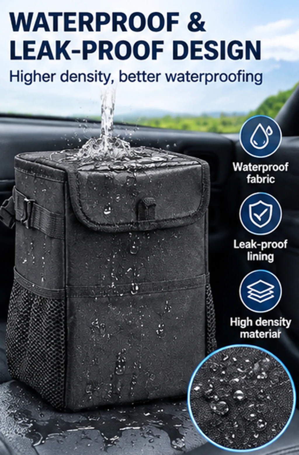 Waterproof car trash can stora - Waterproof Car Trash Can With Lid recension och pris