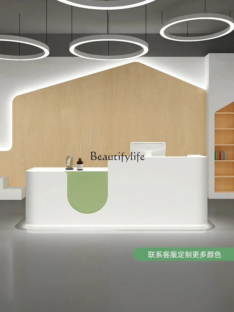 01 Training Institution Reception Desk Dance Paint Bar Counter Cashier