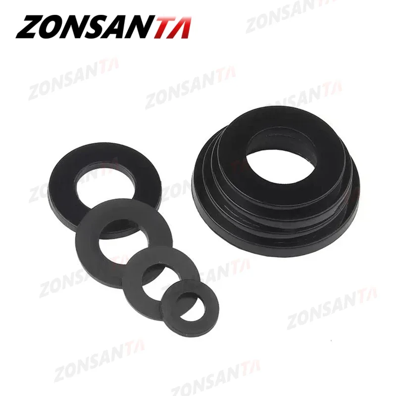 ZONSANTA M2 M2.5 M3 M4 M5 M6 M8 M10 M12 M14 M16 Nero Bianco Plastica Nylon Rondella Piatta Aereo Distanziatore Guarnizione Isolante Anello