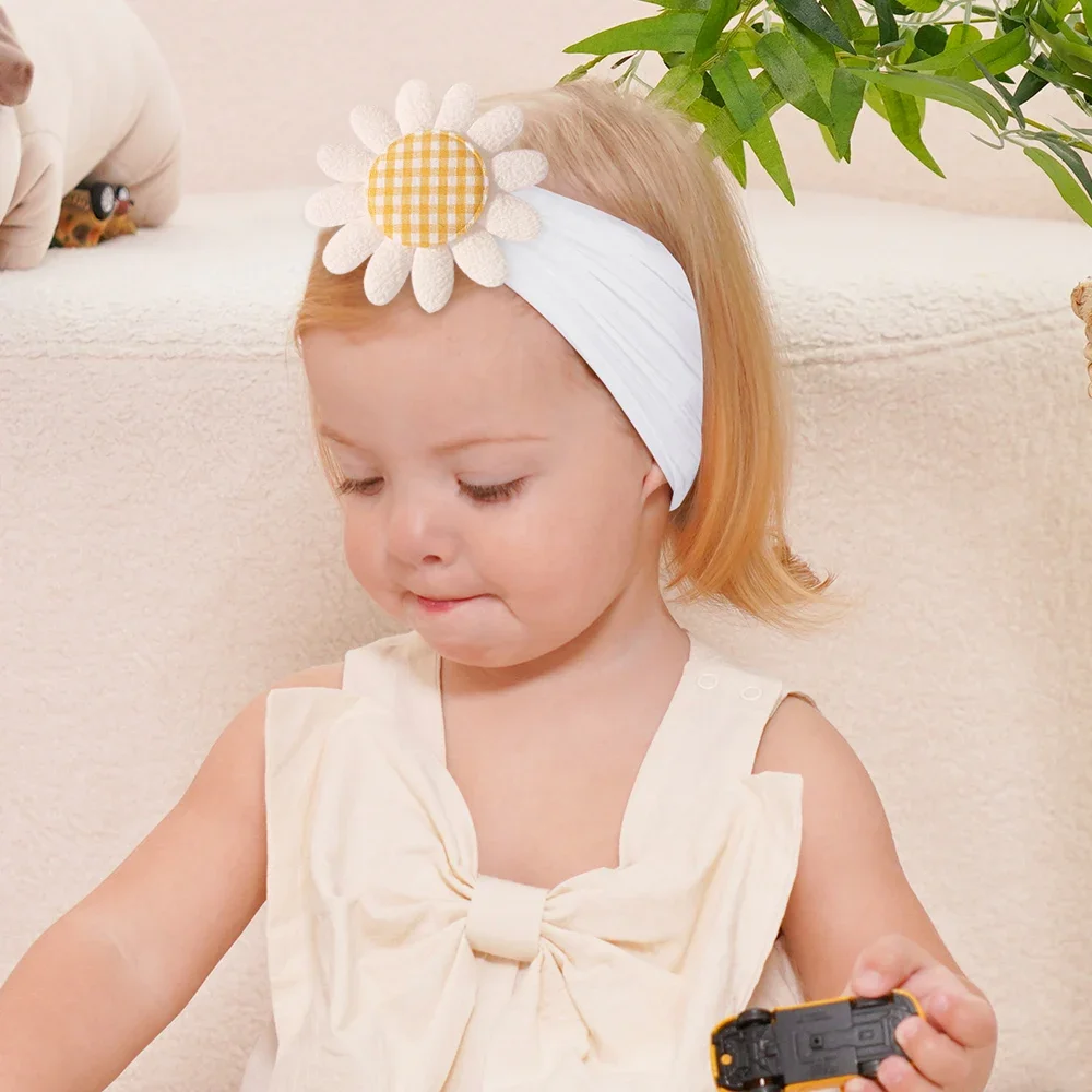 LOVEKIKI Sonnenblume Baby Stirnband Weiches Nylon Haarband für Neugeborene Kinder Kopfbedeckung Elastischer Säuglings-Turban Mädchen Haarschmuck
