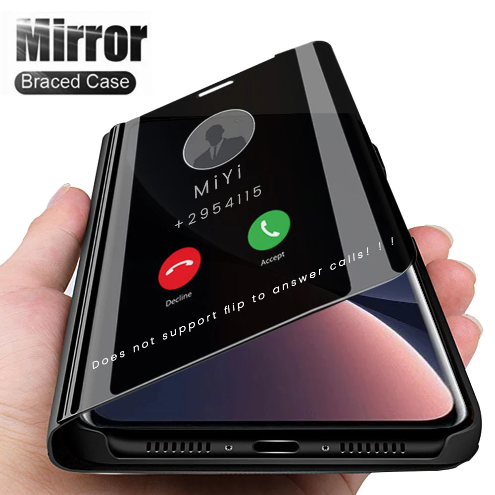 For Xiaomi 12 Pro Case Smart Mirror Leather Flip On Xiaomi12 Xiaomy Xiomi Xaomi Mi12 Mi 12 Pro 12X 5G Magnetic Book Stand Coque