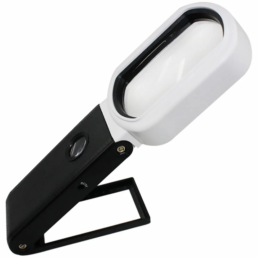 

Folding Light Magnifying Glass Reading LED Magnifier ABS Shell Desktop Observation Child Tool