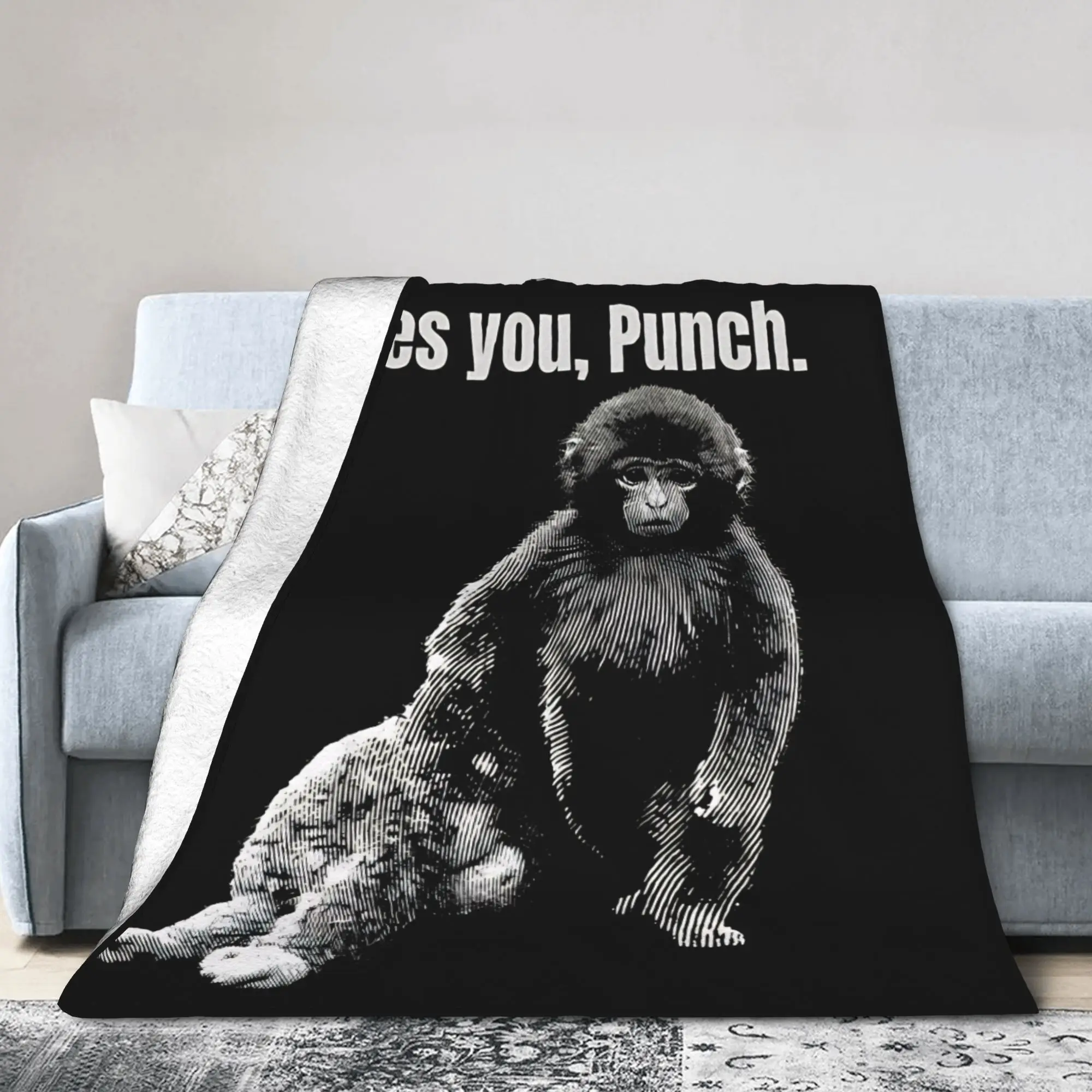 Punch Monkey Baby  Blankets Velvet Decoration  Portable Super Soft Throw Blanket for Home Couch Bedding Throws