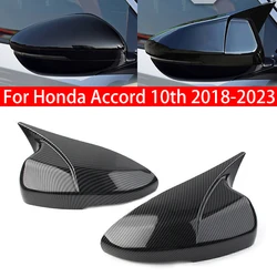 For Honda Accord 10th 2018-2023 Car Rearview Side Mirror Cover Wing Cap Exterior Sticker Door Rear View Case Trim Carbon Fiber