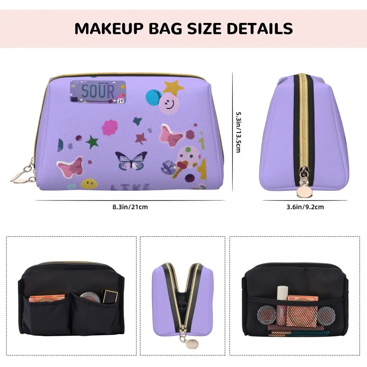 Olivia Vampire Rodrigos Sour Makeup Bags Trendy Large Capacity Cosmetic Bag Accessories Women GUTS Music Zipper Beauty Toiletry