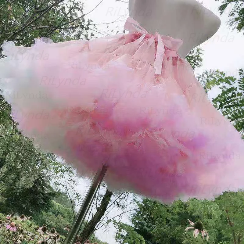 Women Flower Style Lolita Petticoats Crinoline Inner Bustle Cosplay Tutu Puffy Cancan Skirt Under Wedding Dresses