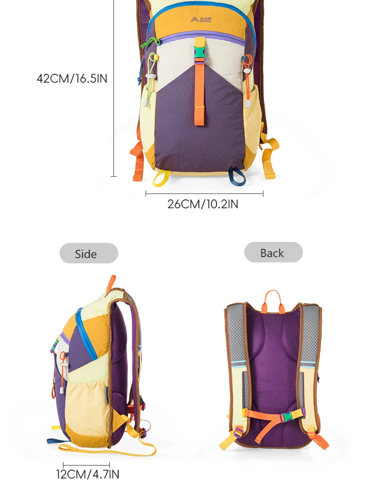 BISINNA 18L Camping-Rucksack, ultraleicht, tragbar, Reisetasche für Damen und Herren, Outdoor, Wandern, Radfahren, Klettern, Angeln – Detail 12