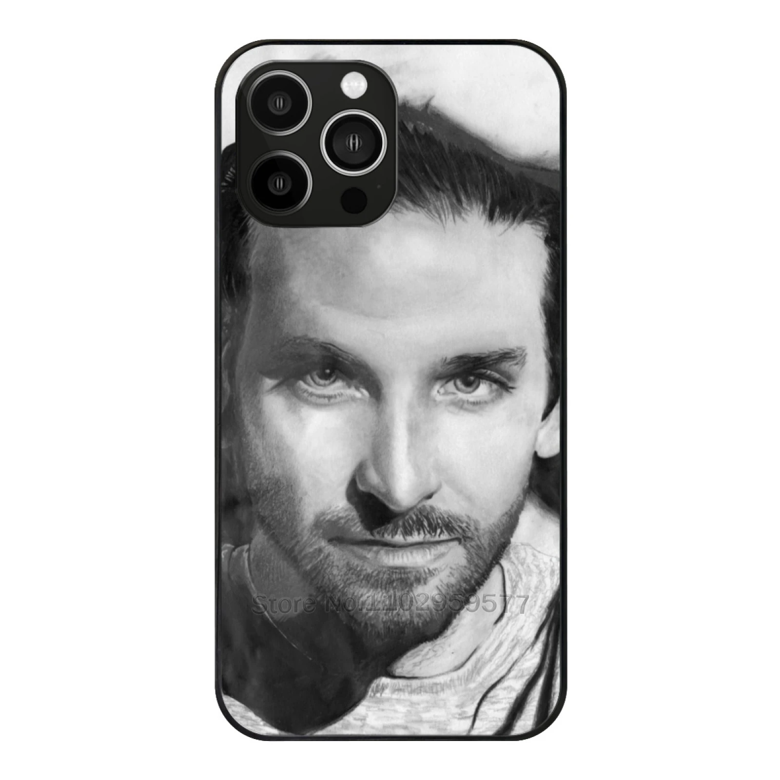 Bradley Cooper Portrait Soft Glass Case For Iphone 15 14 13 12 11 Pro X Xs Xr 7 8 Max Mini Cover Bradley Cooper Alias Hangover