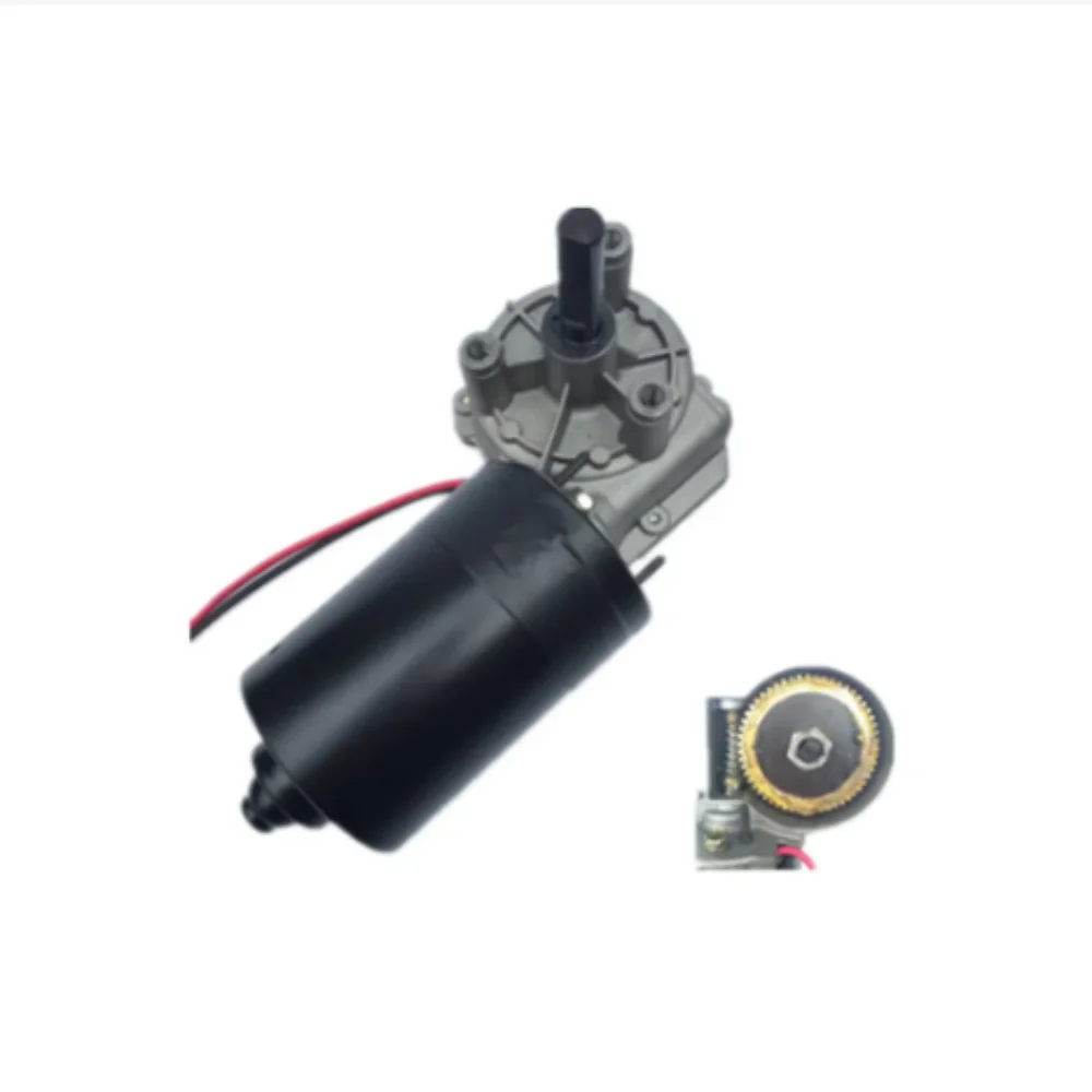 Motor worm self locking 12v/24 DC motor10-70RPM 60w copper turbine shaft washing key slot stand for 60kgs weight