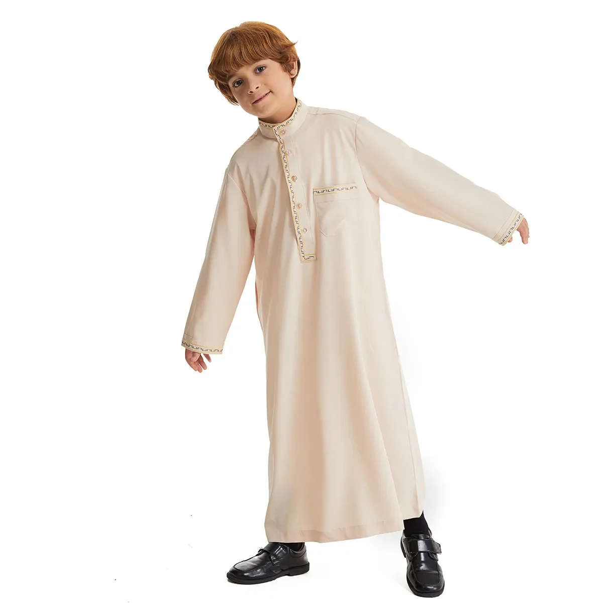 Muslim Boys Robe Gown Saudi Djellaba Pocket Arabia Abaya Kaftan Jubba Thobe Islam Eid Ramadan Djellaba Morocco Caftan Abayas
