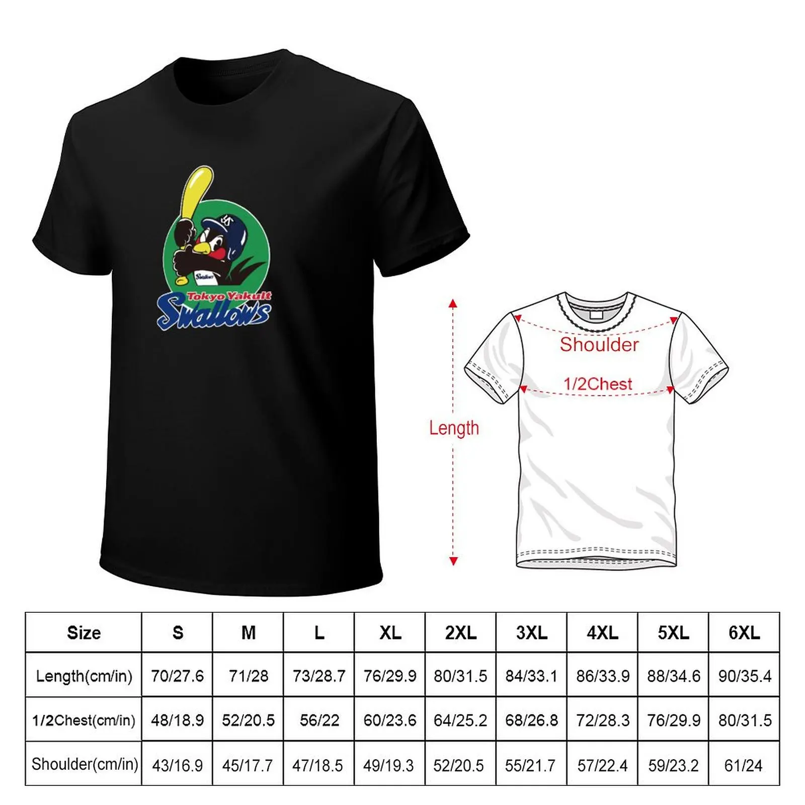 Tokyo Yakult Swallows Logo T-Shirt Casual Street Style Short Sleeve Tee