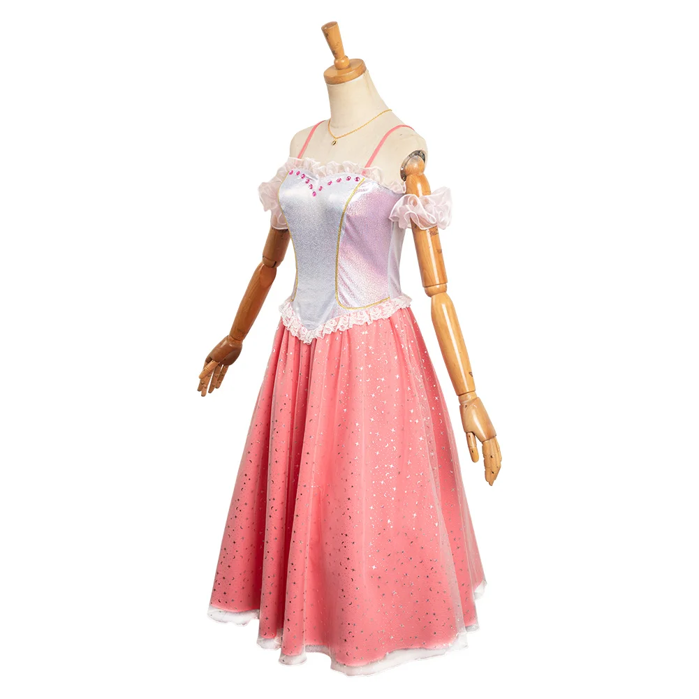 Barbier Dress For Women Girls Cosplay Clara Pink Skirt Necklace Role Play Costume Outfits Halloween Carnival Party Fancy Suit