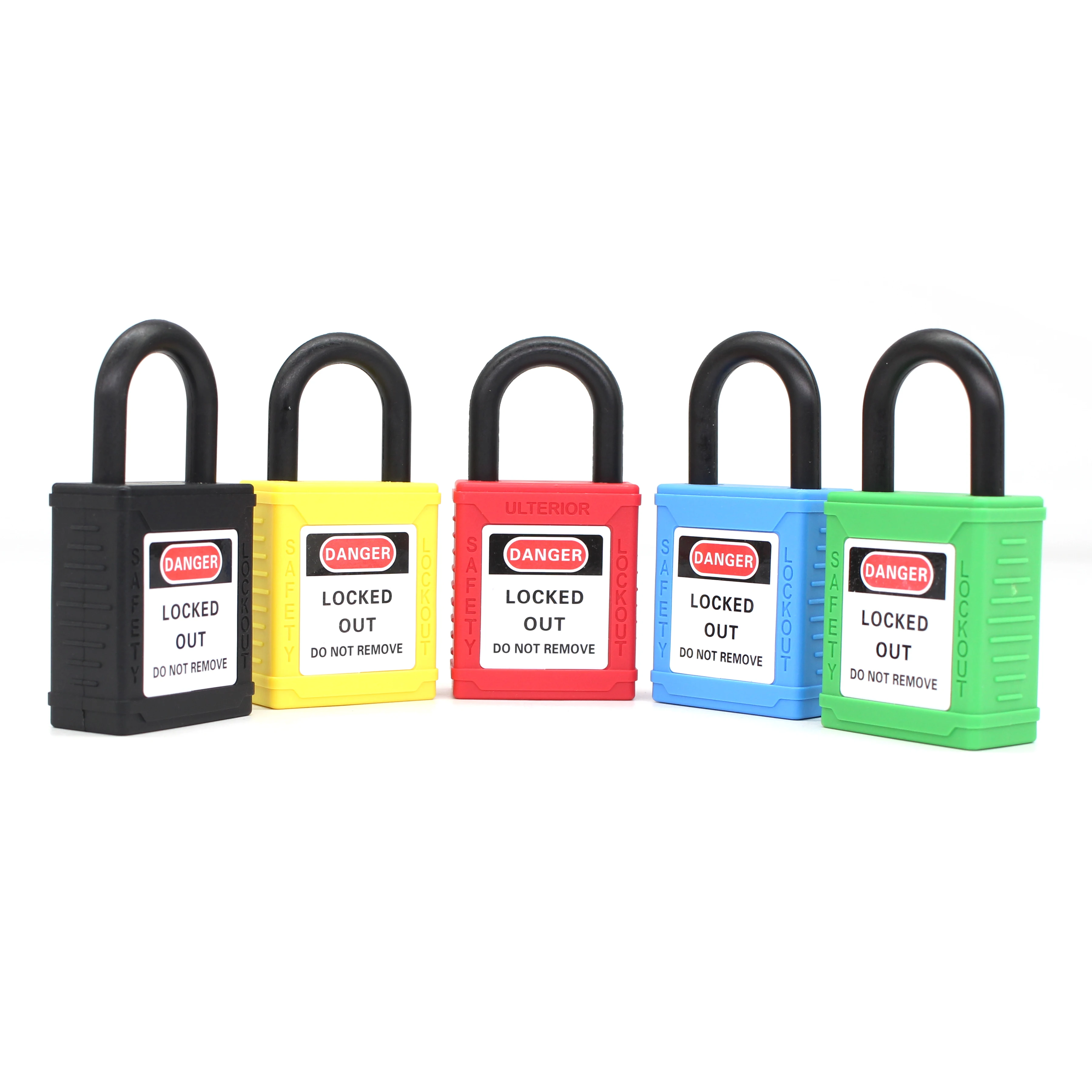 safety loto 25mm short nylon shackle nylon body red color industry safety padlock lock out tag out with two key manufacturers