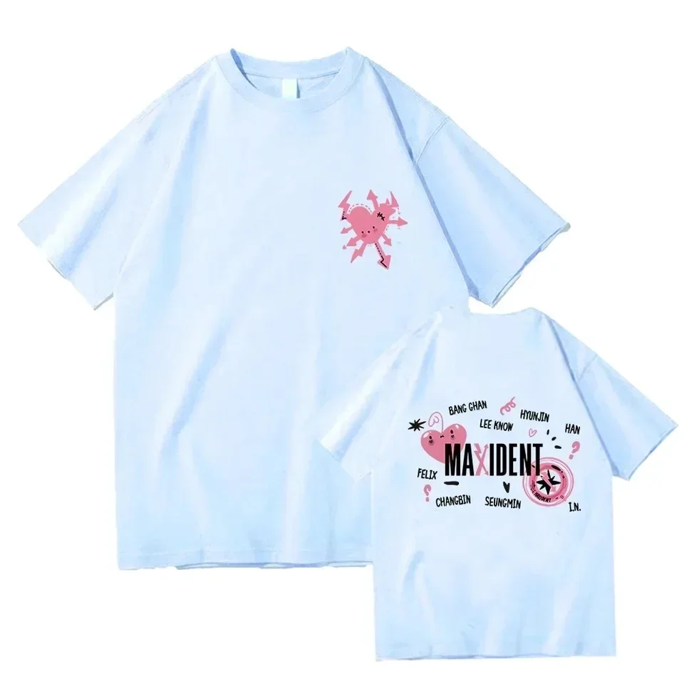 Hot Stray Kids Maxident T-Shirt Women Women Summer Casual Kpop Short Sleeve T-Shirt Harajuku Shirts for Women Kawaii Clothes