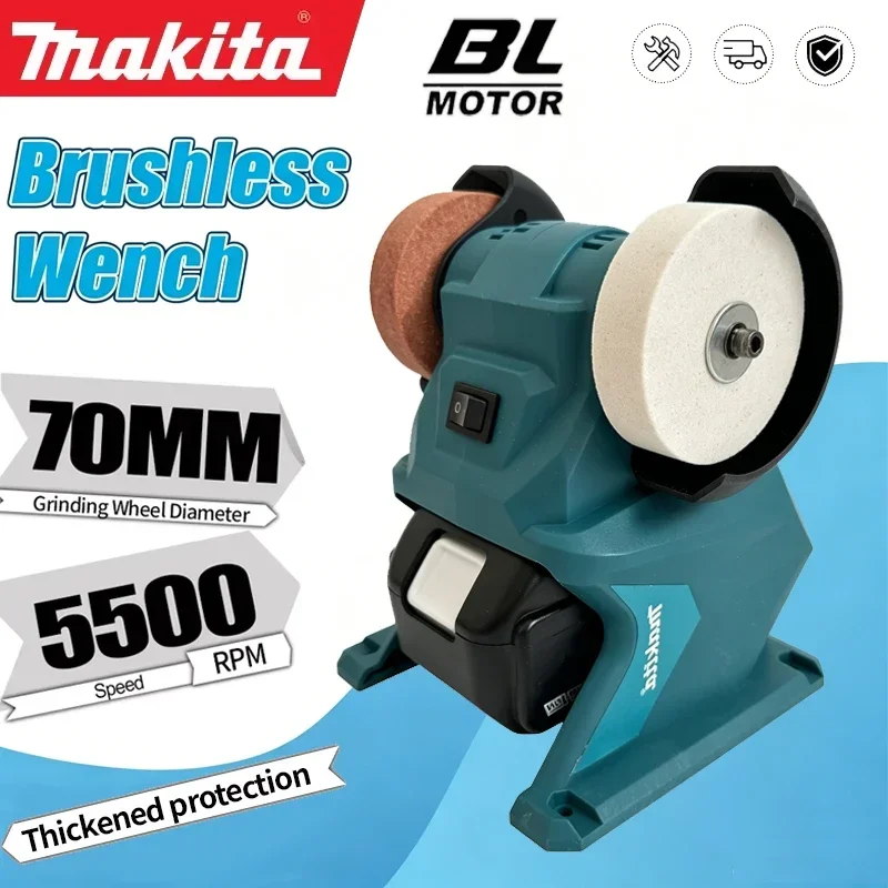 Makita 200W Cordless Electric Bench Grinder 5500RPM Double Grinder Polishing Grinding Stone Knife For Makita 18V Battery Pin