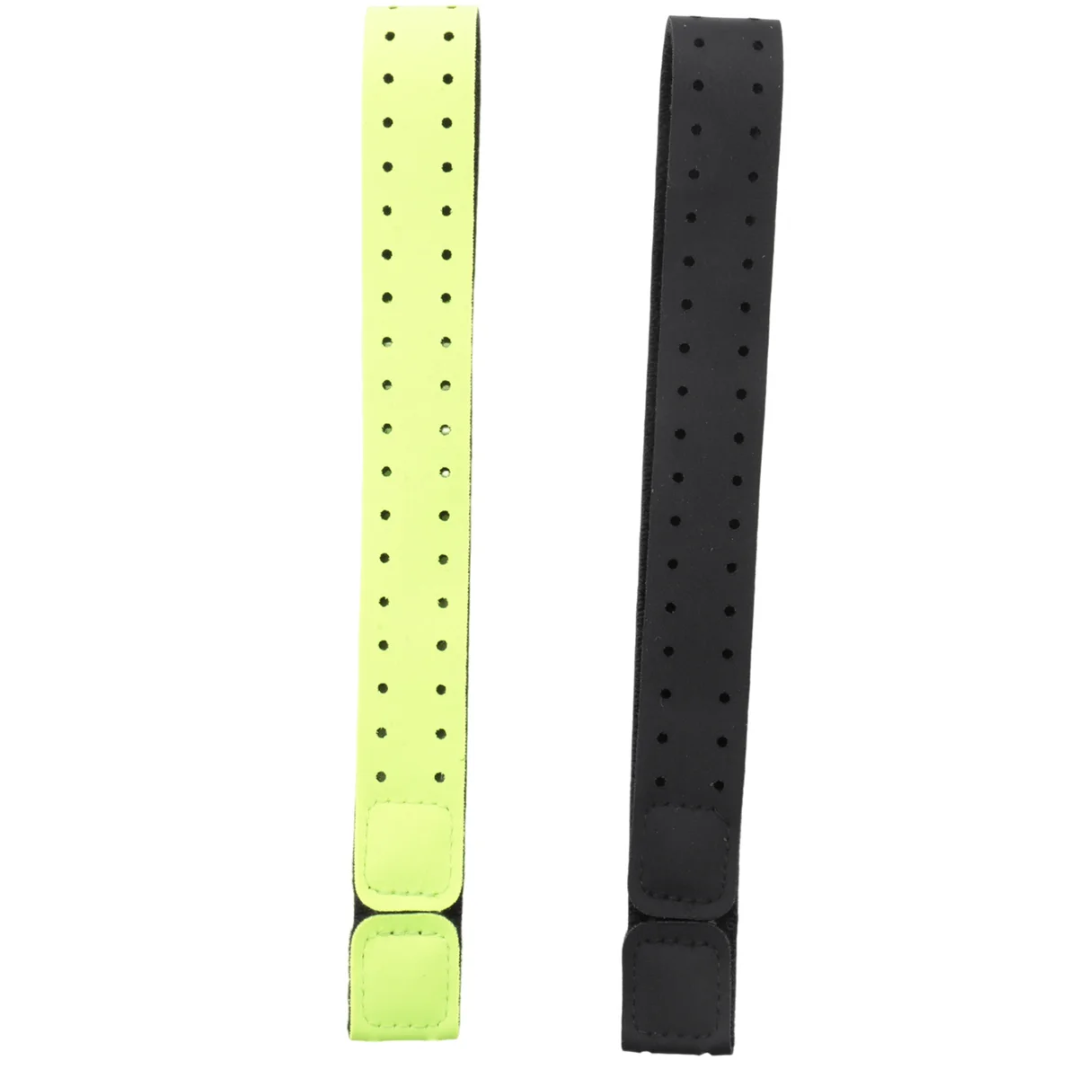 2Pcs Adjustable and Breathable Replacement Armband Soft Strap Band for Heart Rate Monitor -Wahoo (Black+ Green)