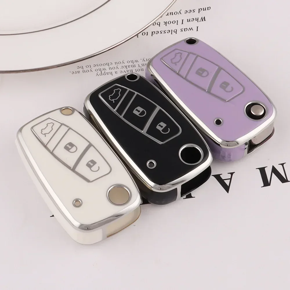 New TPU Car Flip Key Case Cover Shell Fob For Fiat 500 Panda Stilo Punto Doblo Grande Bravo 500 Ducato Minibus Accessories