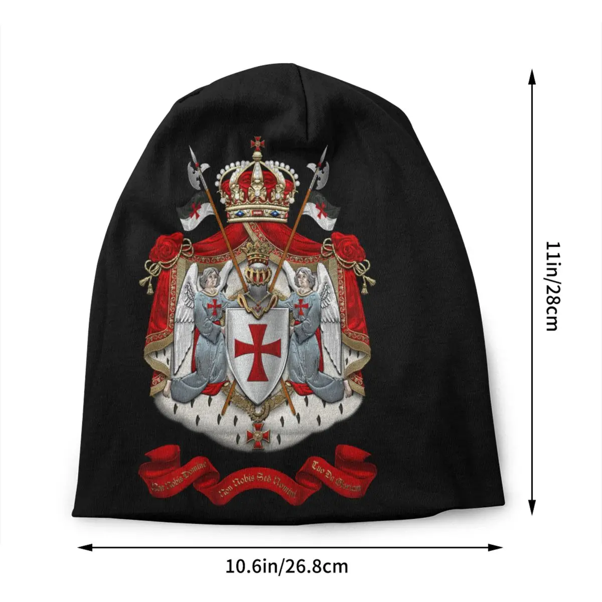 Knights Templar Flag With Coat Of Arms Medieval Warrior Cross Skullies Beanies Caps Winter Warm Knitted Hat Bonnet Hats Ski Cap