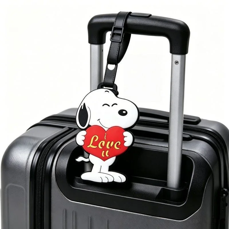 Niedlicher Snoopy Cartoon Silikon-Gepäckanhänger, Anti-Verlust-Koffer-Identifikator, Bordetikett, Weiches Wasserdichtes Reisegepäck-Namensschild – Detail 5