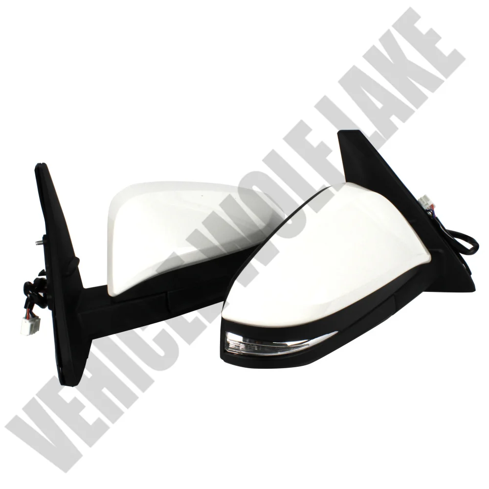 Pair For Toyota 4 Runner 2014 2015 2016 2017 2018 2019 2020 2021 Pearl White 9-Pin Heated Rearview Mirror Assembly