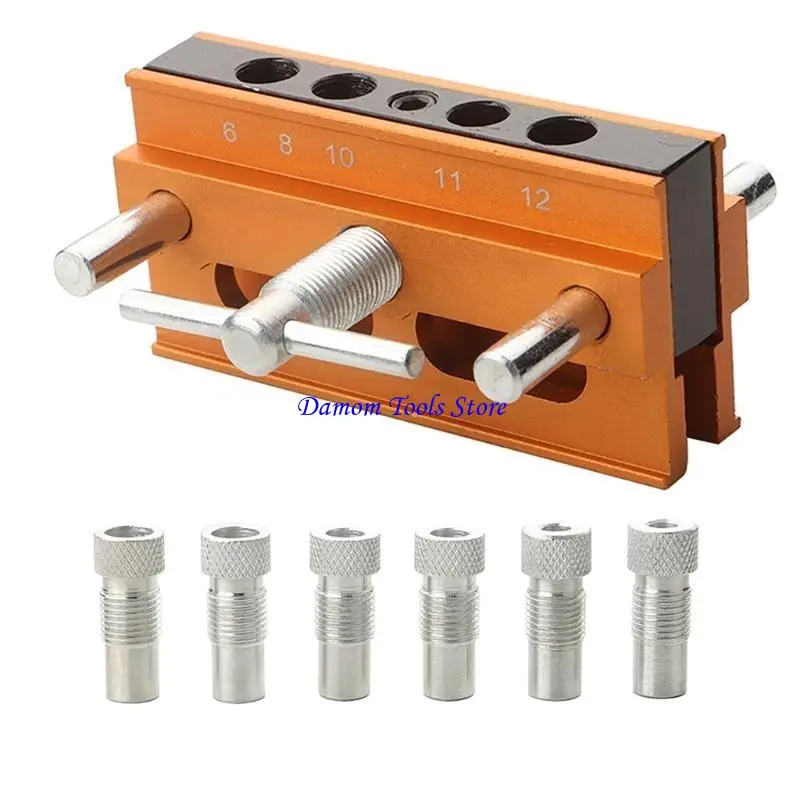 57BE Centering Doweling Jig Kits Drill Guide Metric Standard Size Portable Drilling Guide Woodworking Hole Positioning