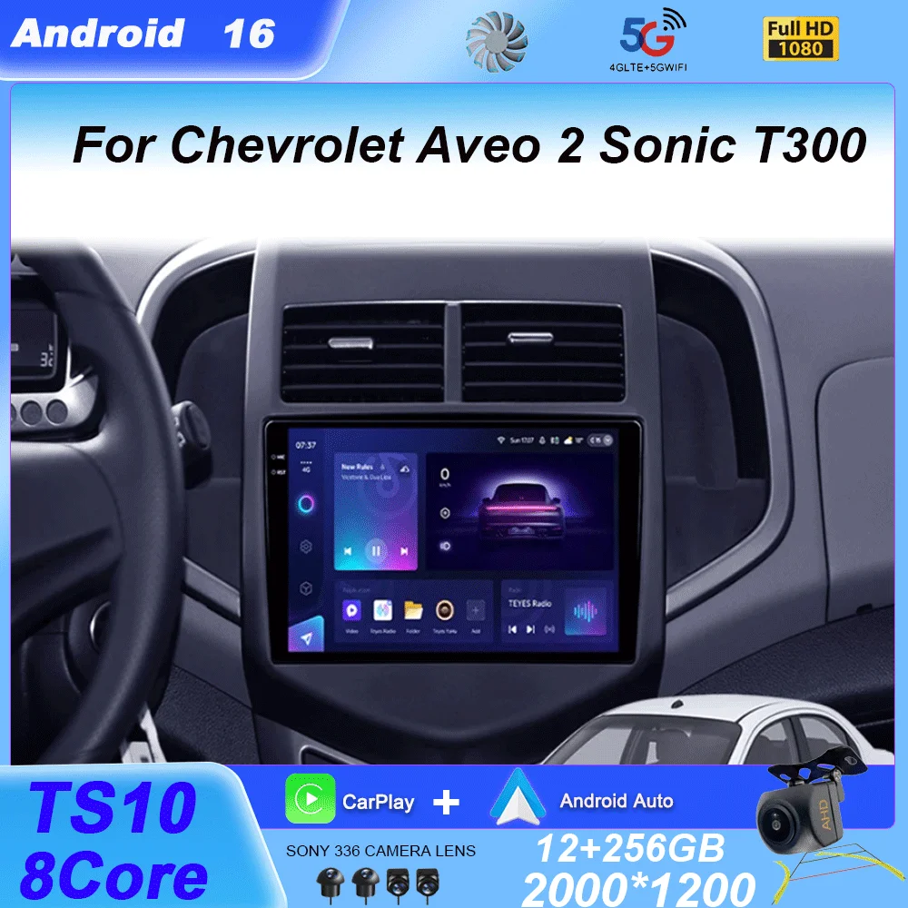 5G 2din Android 16 Car Radio Multimedia Player For Chevrolet Aveo 2 Sonic T300 Autoradio CarPlay Navigation GPS