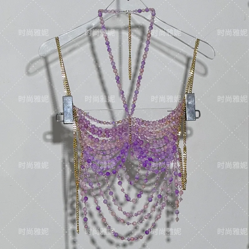 السيدات بحر الملابس الداخلية تسخير الديكور بروتيل سترة المرأة فستان أعلى الجسم الرقبة بوستير موضة سلسلة الصدرية النساء نادي الهذيان