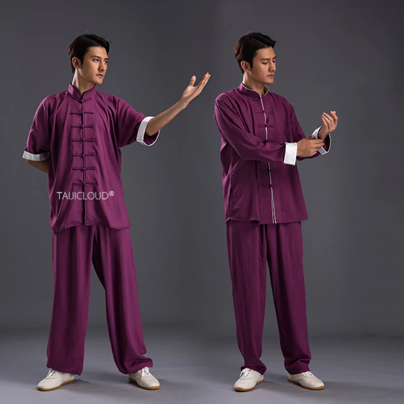 Chenjiagou Tai Chi Uniform, Linen Cotton Blend Kung Fu Suit for Men & Women, Autumn Training Wear 5