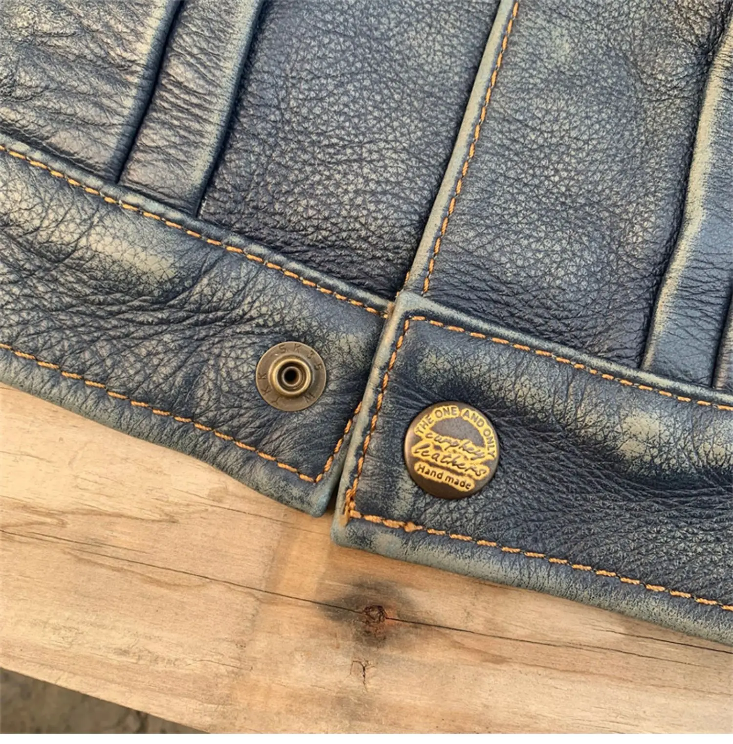 Blue Autumn Leather Jacket Men Vintage Style Plus Size 5XL Genuine Natural Cowhide Turn-Down Collar Single Breasted Denim Coat