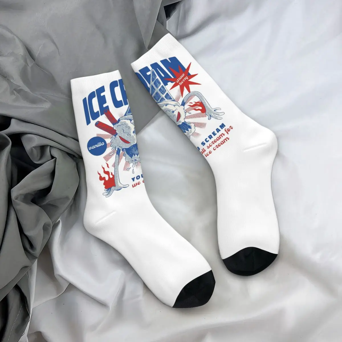 Ice Cream--kaiju Socks Gothic Stockings Winter Non-Slip Couple Socks Soft Breathable Pattern Climbing Socks