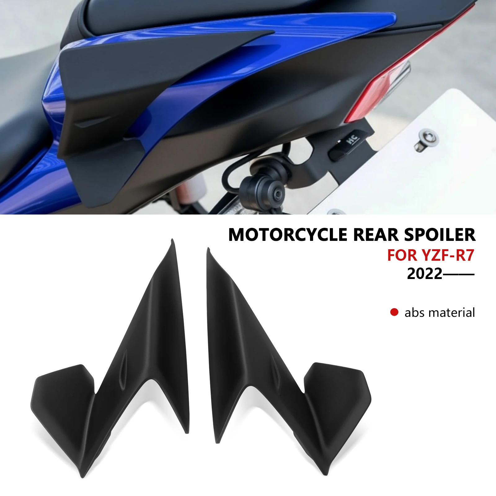 

Новый задний спойлер для мотоцикла, аэродинамический обтекатель крыльев, боковые спойлеры для YZF-R7 YZFR7 2022 2023 2024 2025