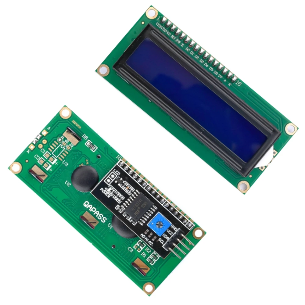 شاشة LCD1602 مع لوحة وحدة عرض LCD بإضاءة خلفية 2x16 حرف 1602 5 فولت لروبوت Ar-duino Duemilanove 1602A UNO R3 MEG