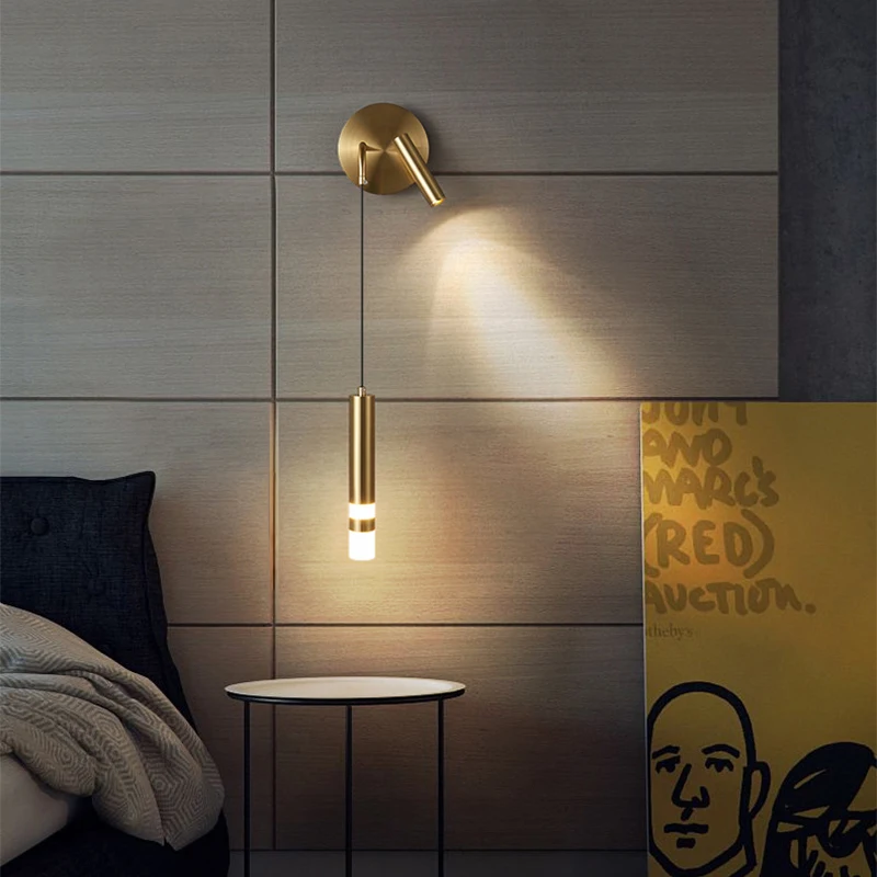 Lámpara LED de pared nórdica 2 en 1, candelabros y focos, iluminación interior, decoración del hogar, sala de estar y dormitorio, 5W, 3W