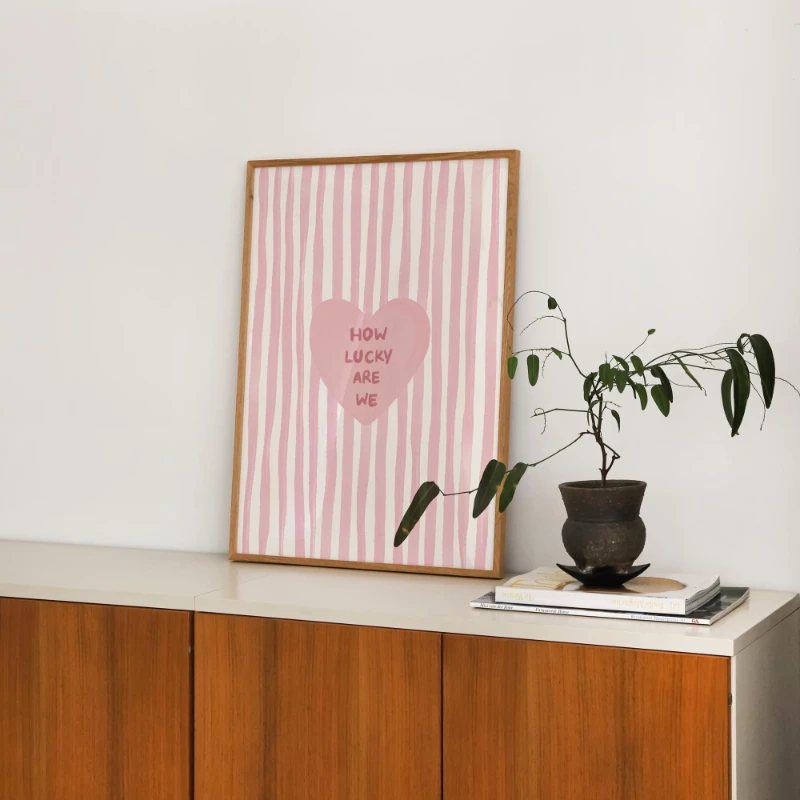 Lovely Trendy Red Heart Canvas Art Paintings Aesthetic This Is My Happy Place Wall Posters Prints for Living Room Home Decor
