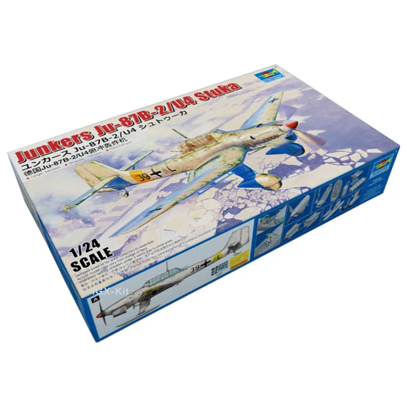 Trumpeter 02422 1:24 German Junkers ju87 Ju-87B-2/U4 Stuka Dive Bomber Plane Military Assembly Toy Plastic Model Building Kit