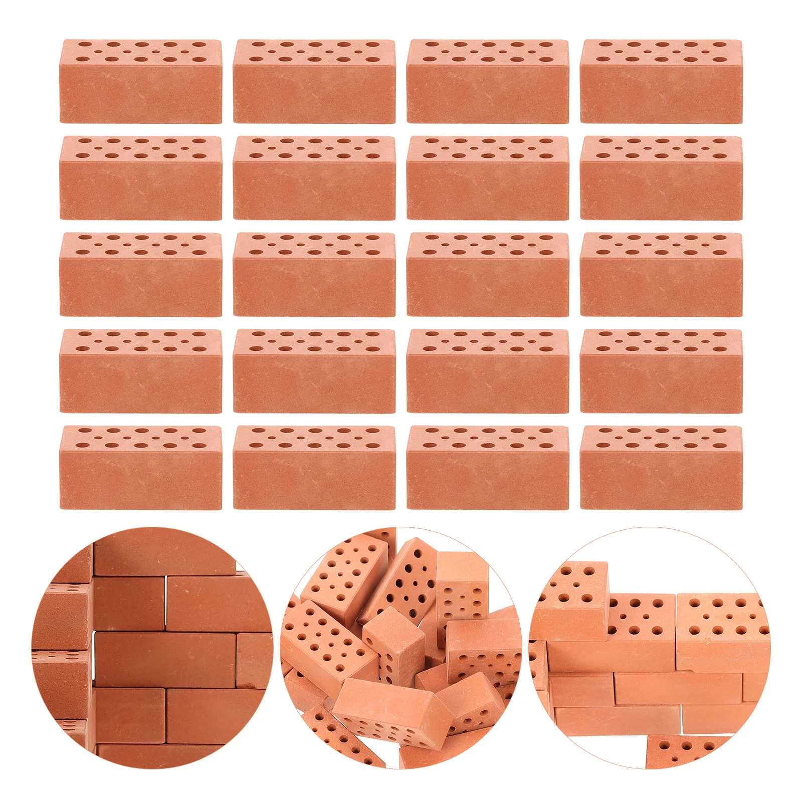 

20 Pcs Decorate Simulated Brick Child Toy Miniature Bricks Figurine Clay Play House Props