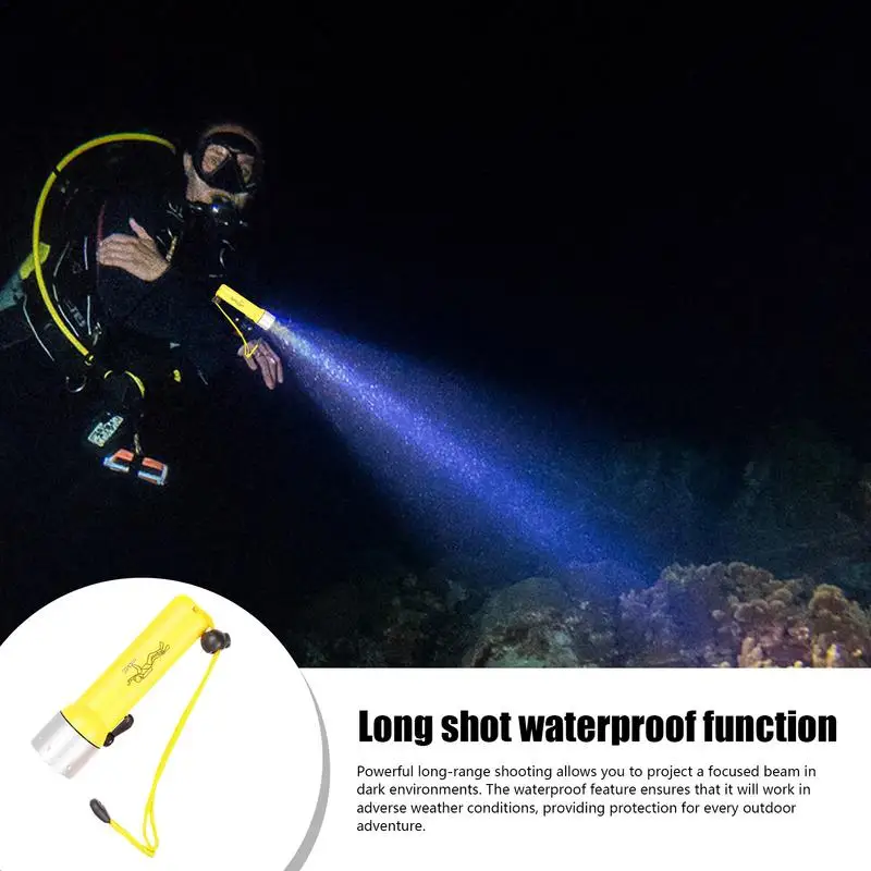 Dive Light Batteried Underwater Flashlight TPC-7 Waterproof Underwater LED Submarine Lights For Under Water Deep Sea Cave Night