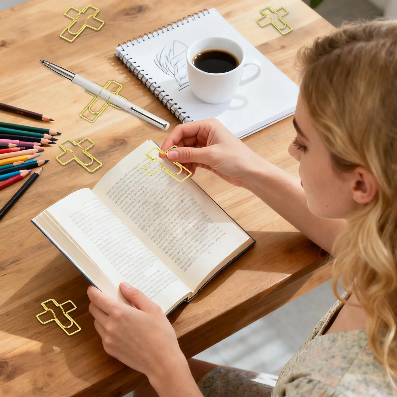 

Pen Clip For Notebook 10-Piece Reusable Storage Notebook Paperclip Pen Organizer Holder For Traveler Students Home Office School