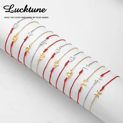 Lucktune Zodiac Charm Splicing Chain Bracelet Stainless Steel Libra Virgo Constellation Bracelet for Women Jewelry Birthday Gift