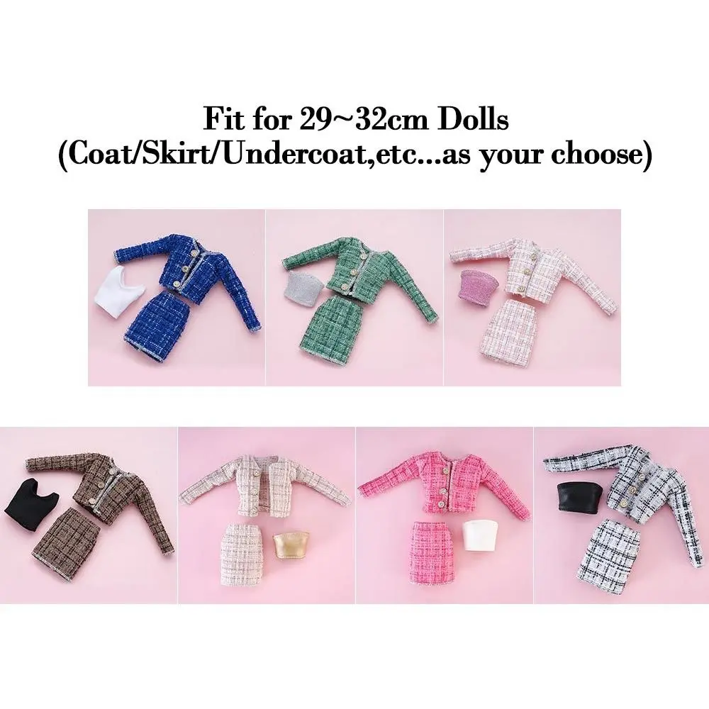 1/6 Pop Mode Casual Kleding Winter Kleding Elegante Jas Rok Pop Dragen Set Voor 29 ~ 32 Cm Poppenkleding Accessoires Diy Cadeau
