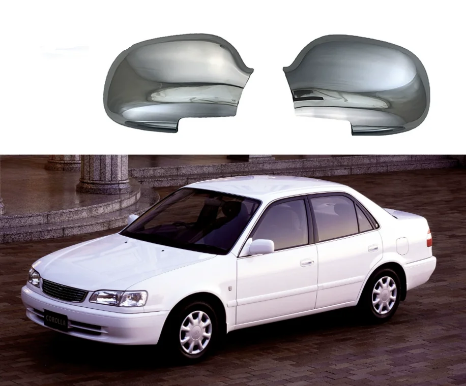 

Chrome Rear View Mirror Cover Trim For 1996-2000 Toyota Corolla AE110 AE111 AE112 ABS Decorative Protect Trim 2pcs